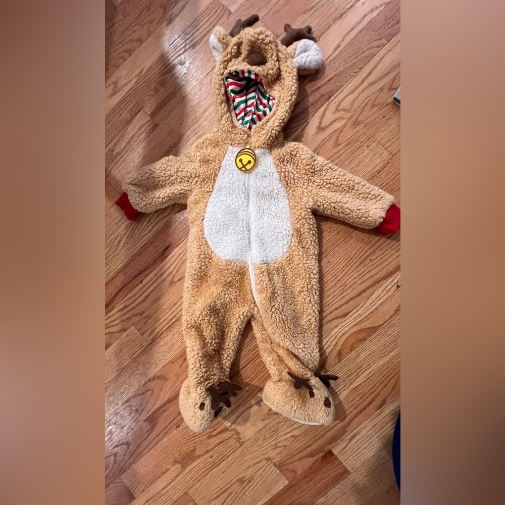 Cozy Tan Reindeer bunting